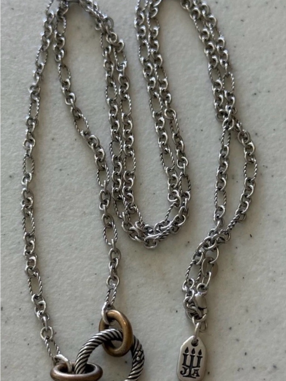 James Avery Silver and Bronze Interlocking Ring Chain